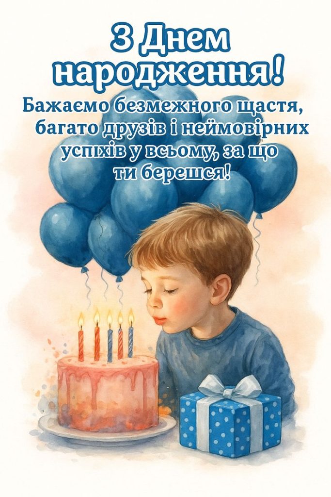 Привітання з Днем народження хлопчику картинка 33