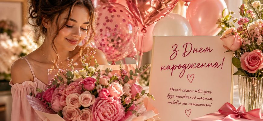 Привітання з Днем народження для дівчини