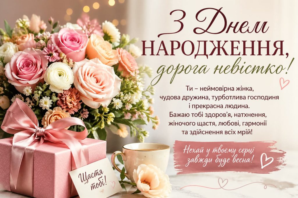 Привітання з днем народження невістці  картинка 5