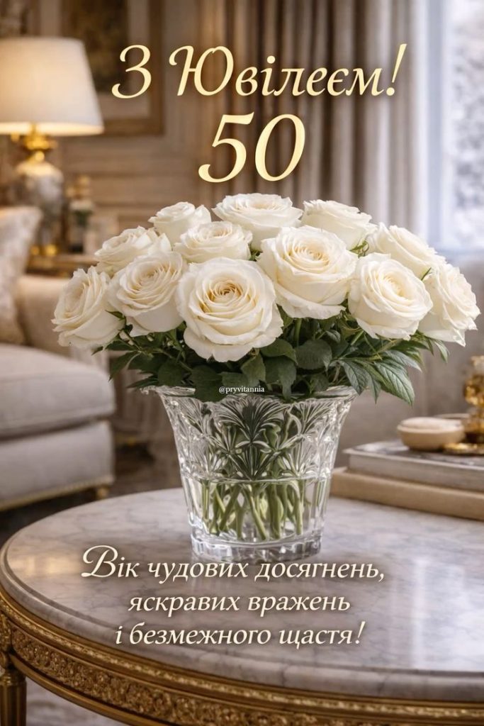 Привітання з ювілеєм 50 років жінці картинка 23
